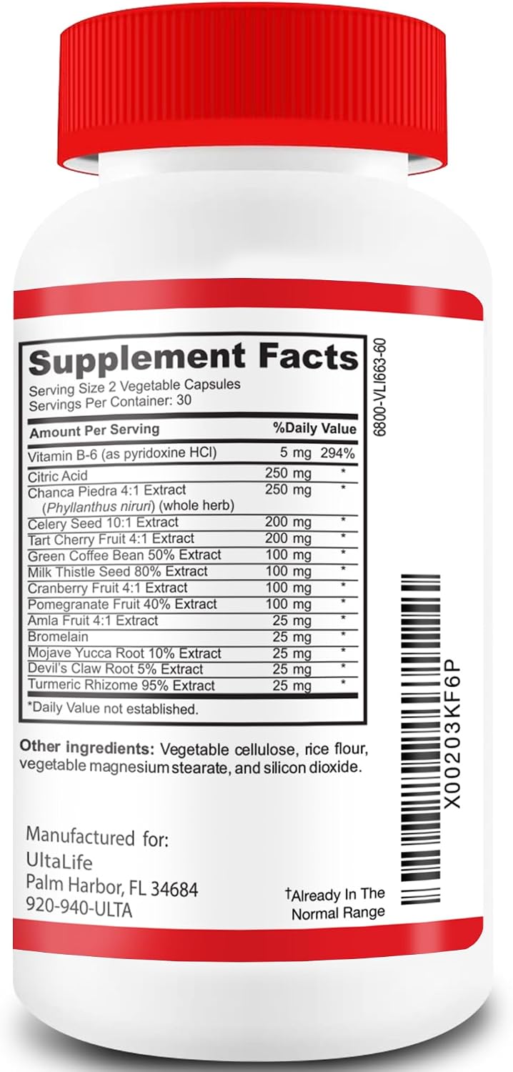 ULTALIFE URIC GO Uric Acid Support Supplement with Chanca Piedra and Tart Cherry - 60 Capsules - görsel 9