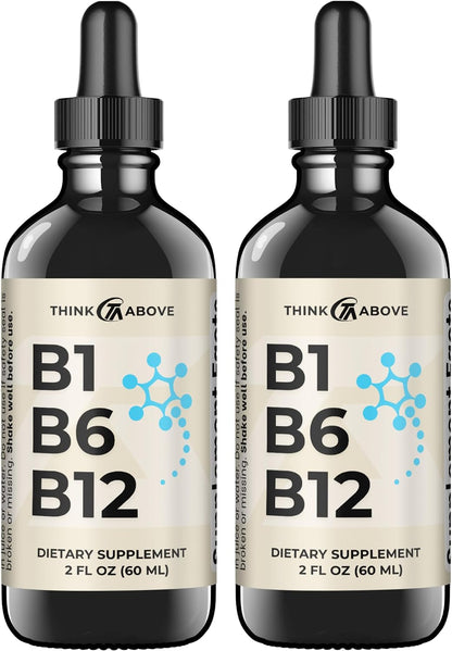 Think Above B1 B6 B12 Liquid Drops - Fruity Flavour - 60 ml (60-Day Supply)