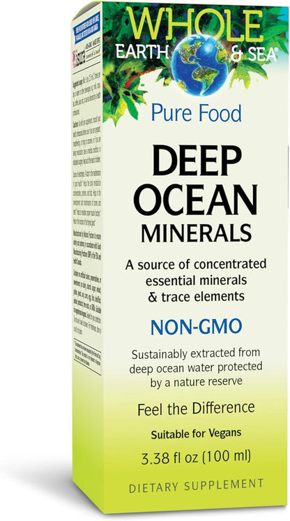 Natural Factors Whole Earth & Sea Deep Ocean Minerals – Supports Electrolyte Balance & Bone Health – Vegan – Unflavoured – 100 ml
