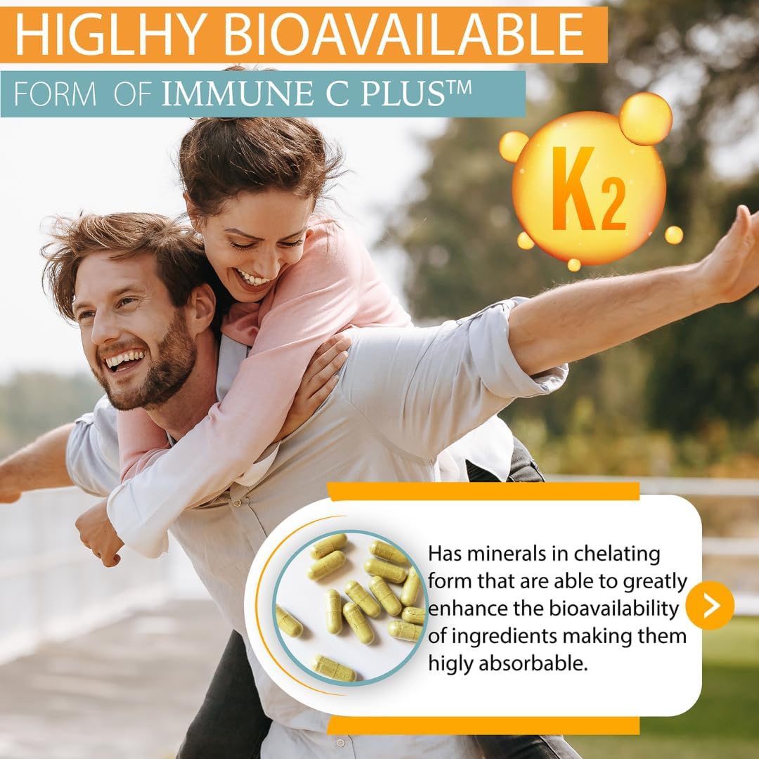 KAPPA NUTRITION Immune C Plus - 14-in-1 Complex with Quercetin, Vitamin C, Zinc, Vitamin D3, Selenium, Copper, Acerola, Ginger, Rutin, Bitter Orange, Rose Hips, Echinacea, Vitamin K2, Cloves (90 Capsules) - görsel 8