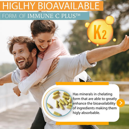 KAPPA NUTRITION Immune C Plus - 14-in-1 Complex with Quercetin, Vitamin C, Zinc, Vitamin D3, Selenium, Copper, Acerola, Ginger, Rutin, Bitter Orange, Rose Hips, Echinacea, Vitamin K2, Cloves (90 Capsules)