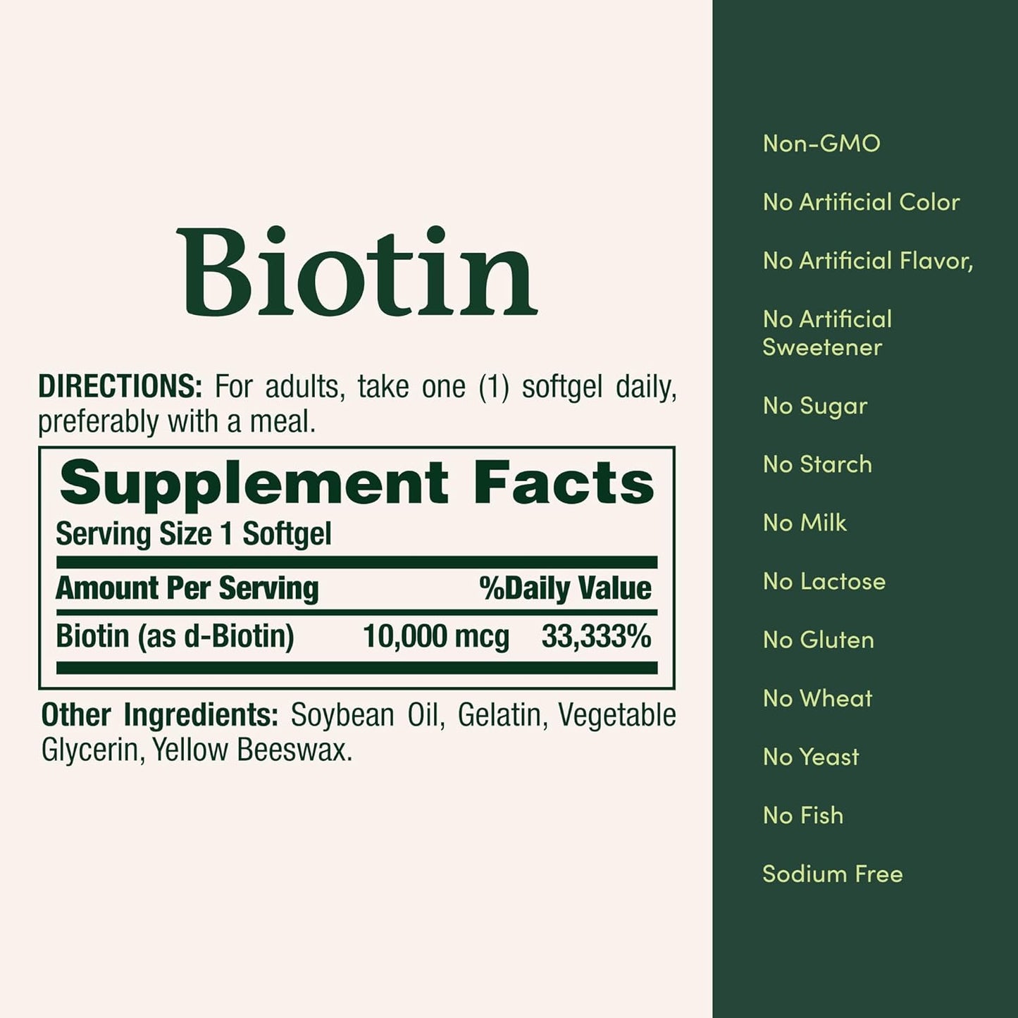 Nature's Bounty Biotin 10,000 mcg – Contributes to Normal Hair, Skin, and Nails – 120 Softgels (Pack of 3) - görsel 6