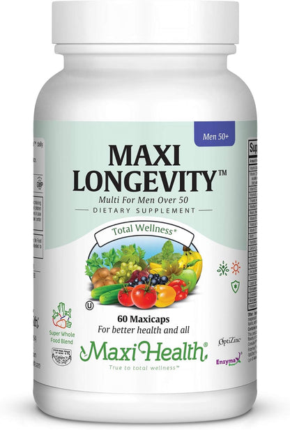 Maxi Health Women's Multivitamin 50 Plus – Daily Multivitamin with Vitamin B12, A, D, C, Zinc and Magnesium – Non-GM (60 Capsules)