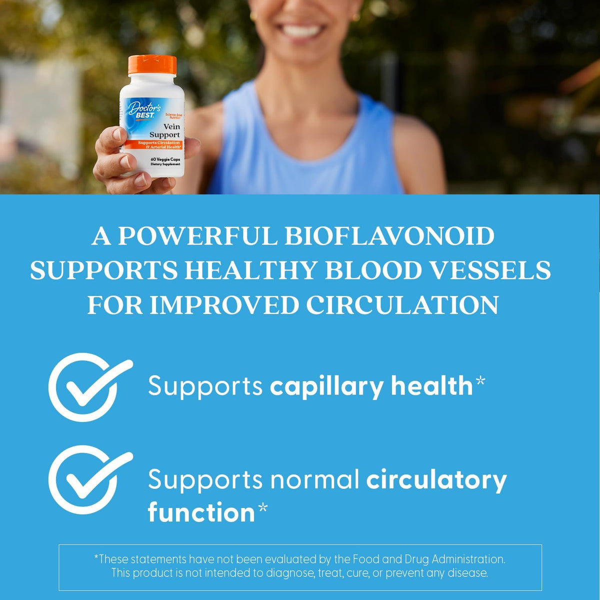 Doctor's Best Vein Support Supplement – Diosmin & Hesperidin, Vitamin K2, Circulation Support, Vegan – 60 Vegan Capsules - görsel 5