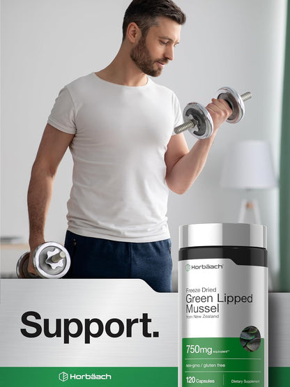 Horbäach Green Lipped Mussel, 120 Capsules, Freeze-dried from New Zealand