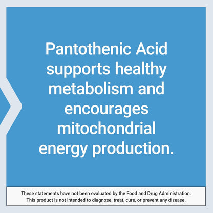 Life Extension Pantothenic Acid 500 mg, Vitamin B5 with Calcium, 100 Capsules