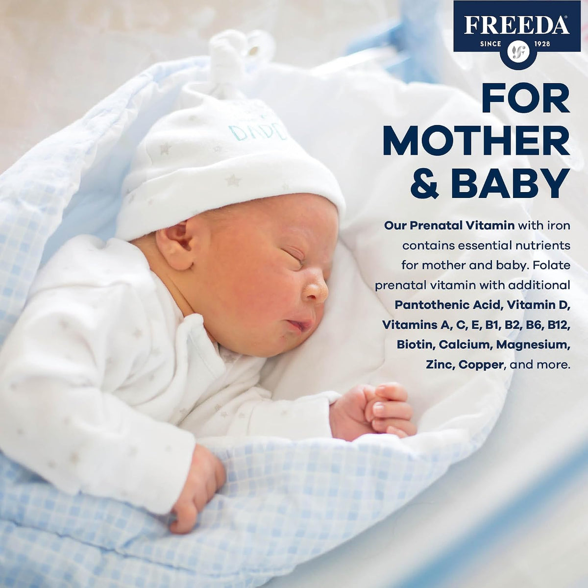 FREEDA Prenatal Vitamin – Kosher Prenatals – Prenatal Vitamins with Iron, Folic Acid, Choline, Vitamin D – One Daily Pre-Natal Multivitamin Support for Pregnant & Lactating Women (250 Tablets) - görsel 3
