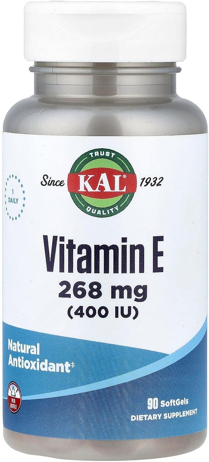 KAL Vitamin E, 268 mg (400 IU), 90 Softgel Capsules - görsel 1