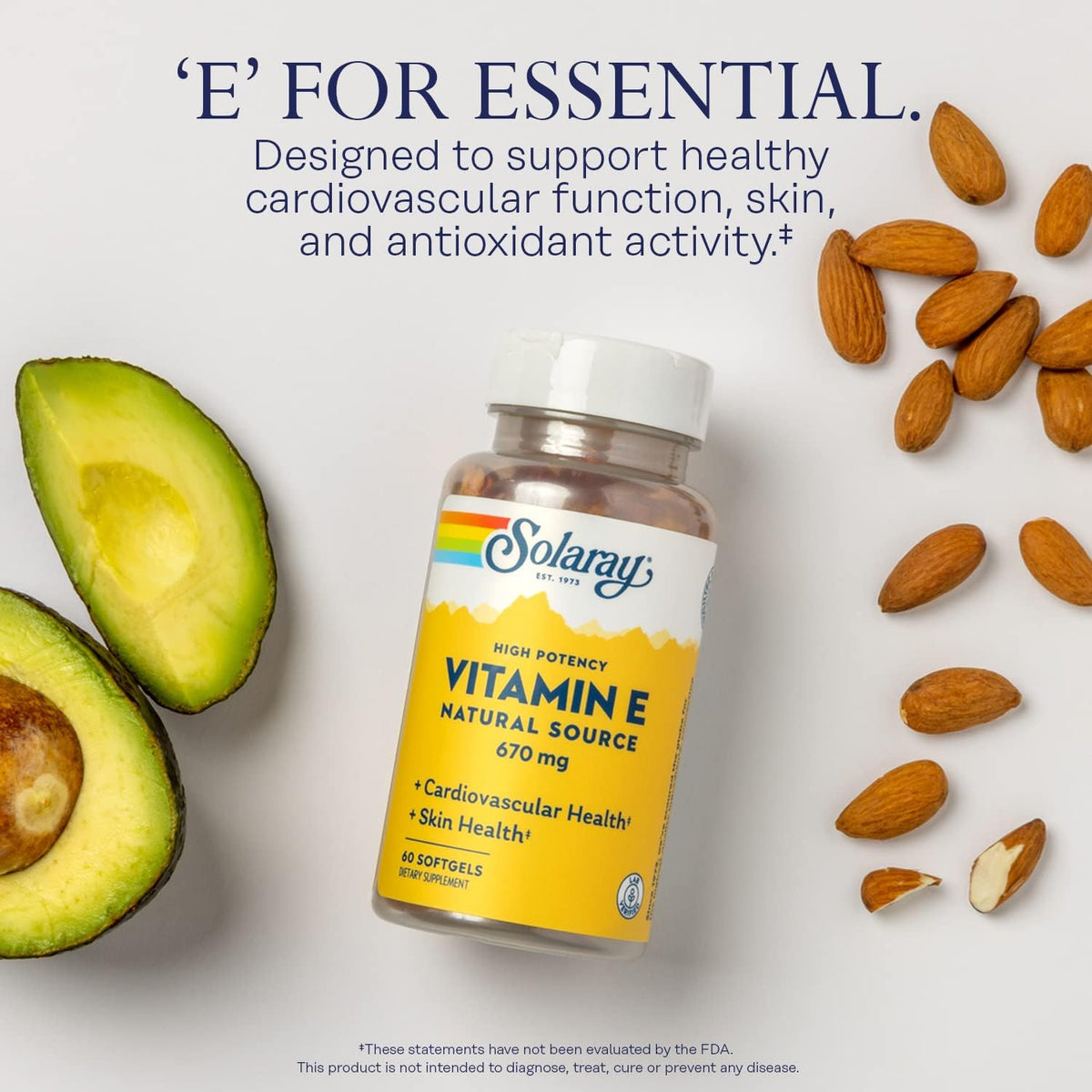 SOLARAY Vitamin E 1000 IU Softgel Capsules – d-Alpha Tocopherol Antioxidant Support - görsel 3