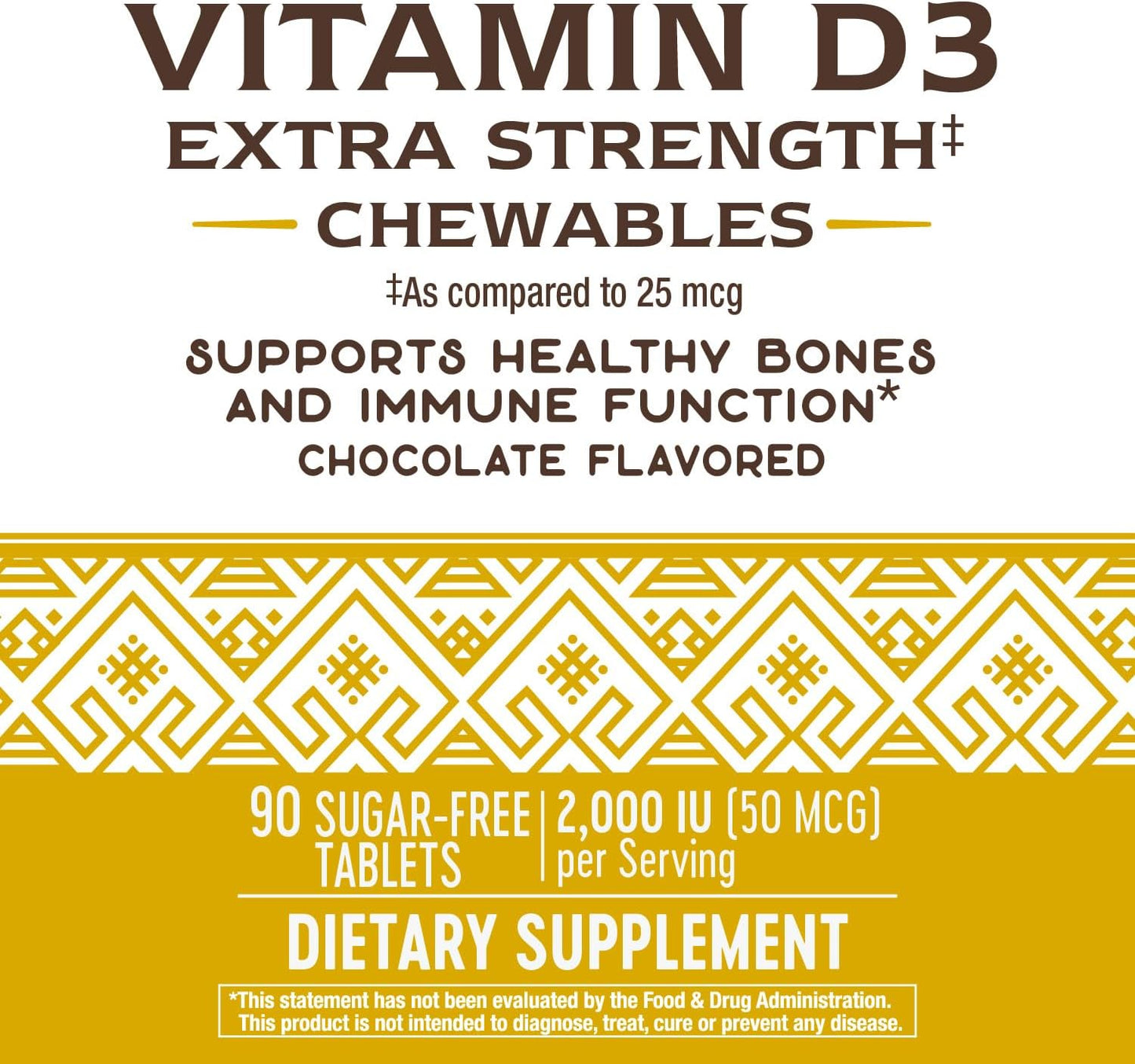 Nature's Way Vitamin D3 Extra Strength, Sugar-Free, Chocolate Flavoured, 90 Chewables - görsel 5