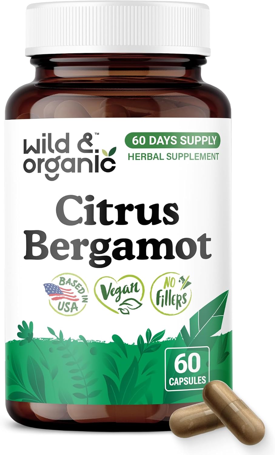 Wild & Organic Citrus Bergamot Capsules - Antioxidant & Overall Wellness Support - 60 Capsules - görsel 1