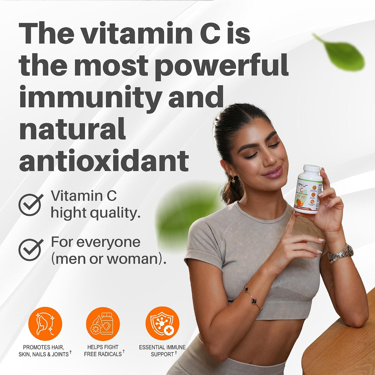M+S Vitamin C 500mg Tablets – Immune Support, Skin Health, and Antioxidant Protection – Vegan, Non-GMO, Orange Flavour (100 Tablets) - görsel 3