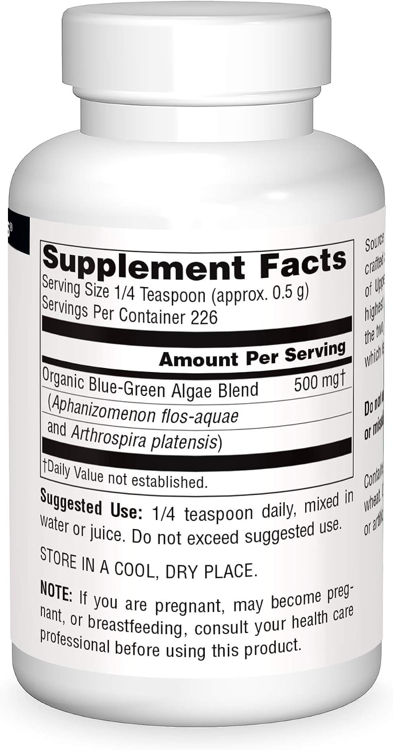 Source Naturals Blue-Green Algae from Klamath Lake - 113g Powder - görsel 3