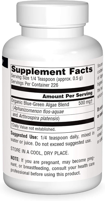 Source Naturals Blue-Green Algae from Klamath Lake - 113g Powder