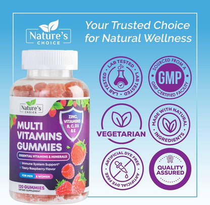 Nature's Choice Multivitamin Gummies for Adults – Complete Daily Support – 120 Gummies