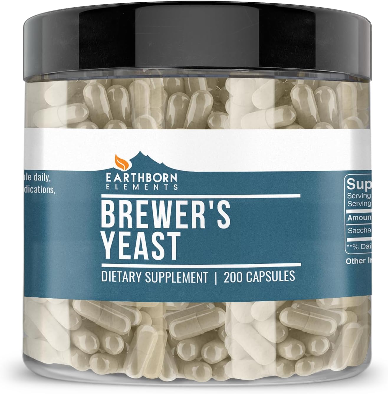 Earthborn Elements Brewer's Yeast 200 Capsules, Pure and Undiluted, No Additives - görsel 1