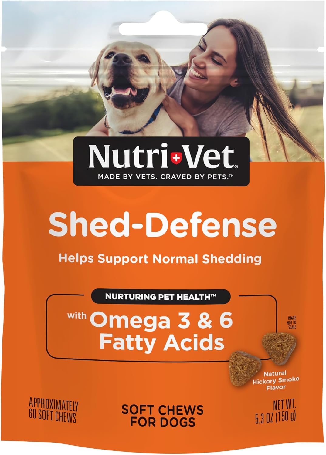 Nutri-Vet Shed Defence Soft Chews for Dogs – Omega 3 Fish Oil Skin & Coat Supplement, 60 Chews - görsel 1