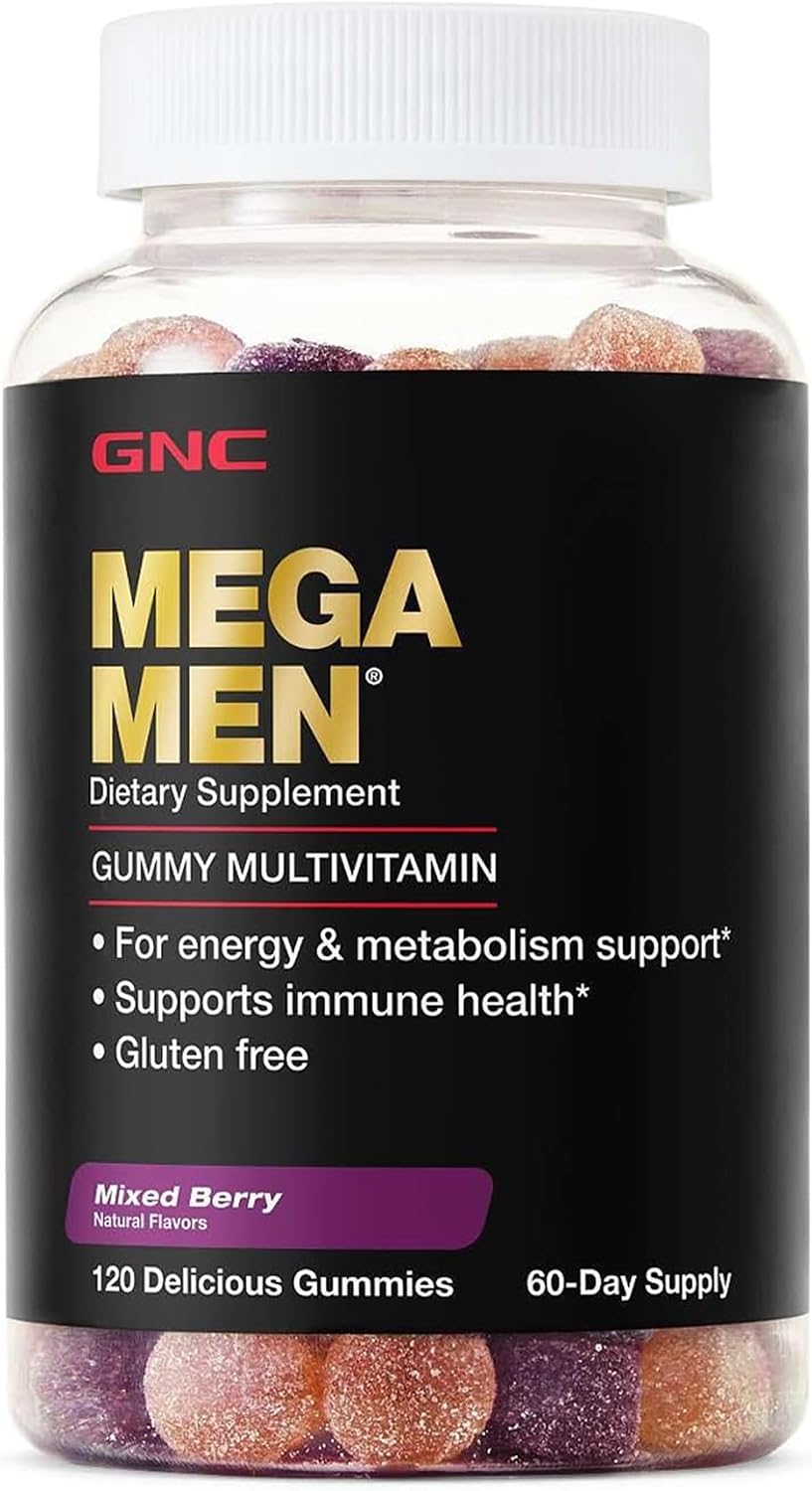 GNC Mega Men Multivitamin Gummy – Mixed Berry (120 Count) - görsel 1