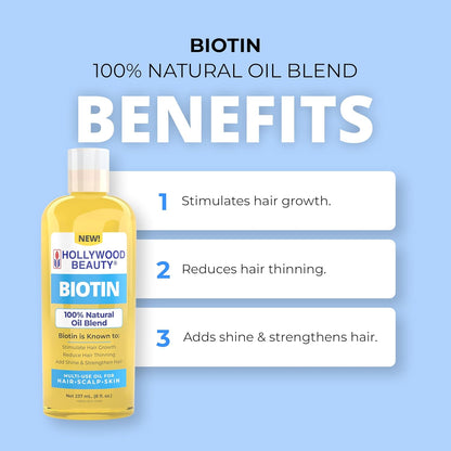 Hollywood Beauty Biotin Oil for Hair, Scalp and Skin (240 ml)