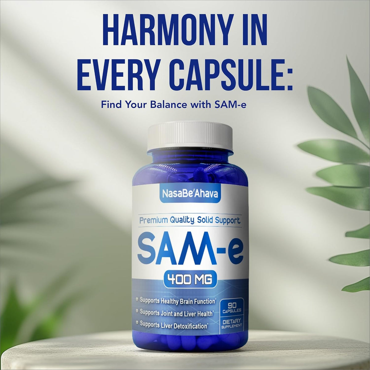 SAM-E Supplement 400mg | Easy Absorption S-Adenosyl-L-Methionine SAM-e for Joint and Mood Support | Non-GMO and Gluten-free | 90 Day Supply - görsel 7