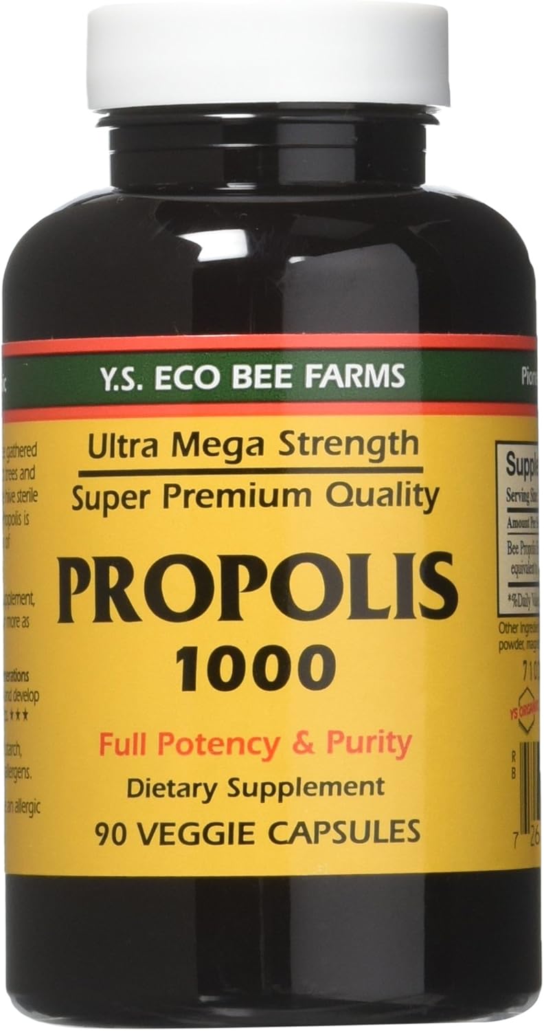 YS Eco Bee Farms Propolis 1000 - 90 Capsules (Pack of 3) - görsel 1