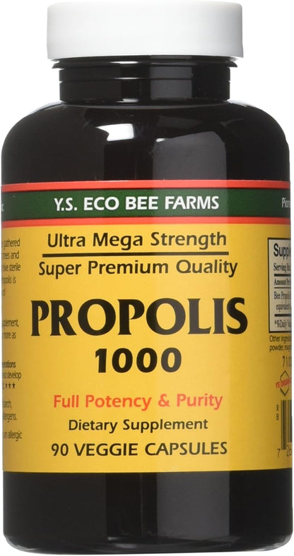 YS Eco Bee Farms Propolis 1000 - 90 Capsules (Pack of 3)