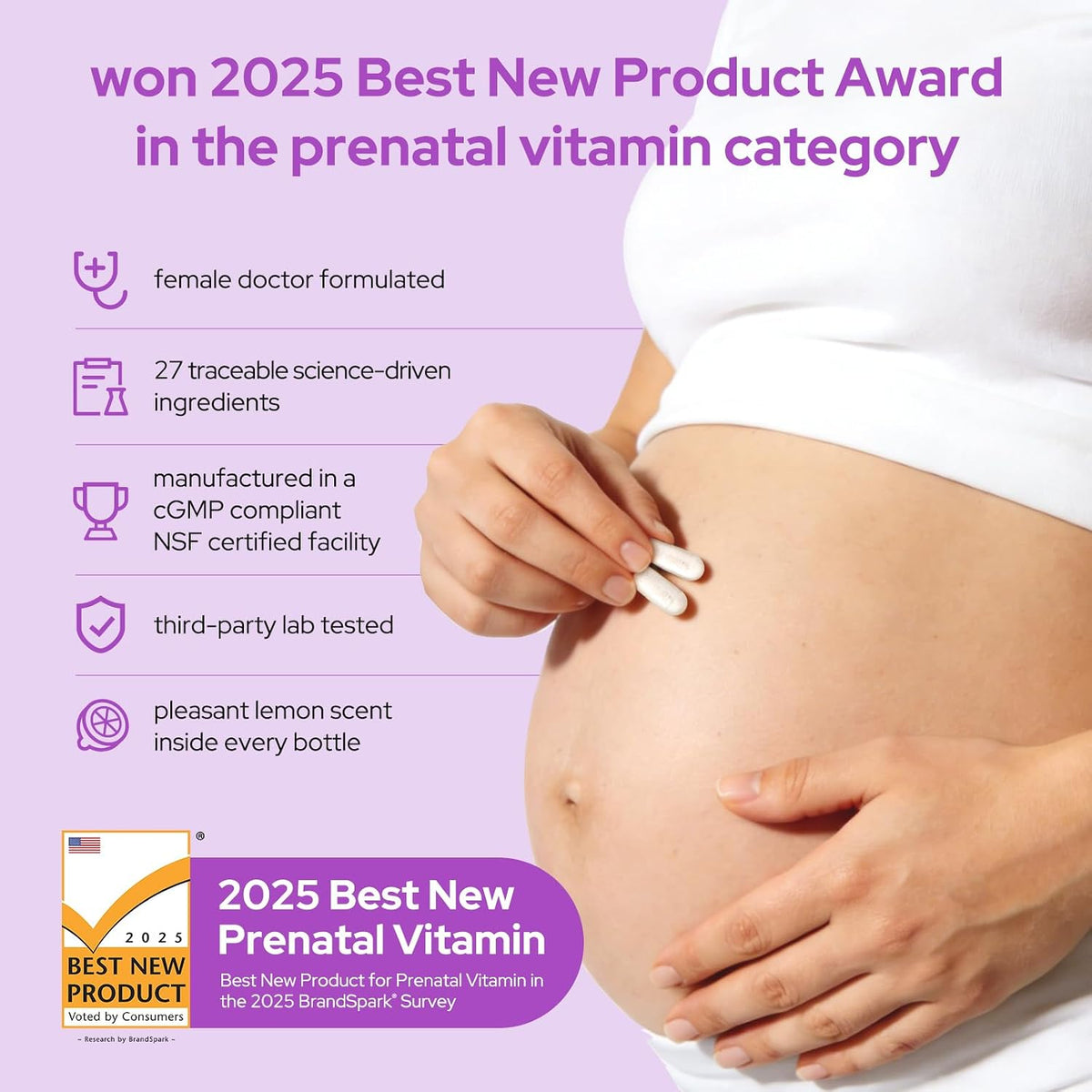Premom Prenatal Vitamins for Women – 27-in-1 Multivitamin with 5-MTHF, Choline & Iron - görsel 2