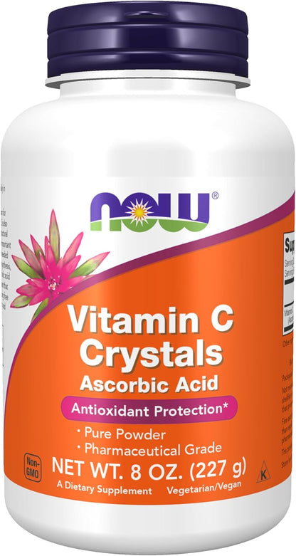 NOW Foods Vitamin C Crystals, Pure Ascorbic Acid Powder, 454 g