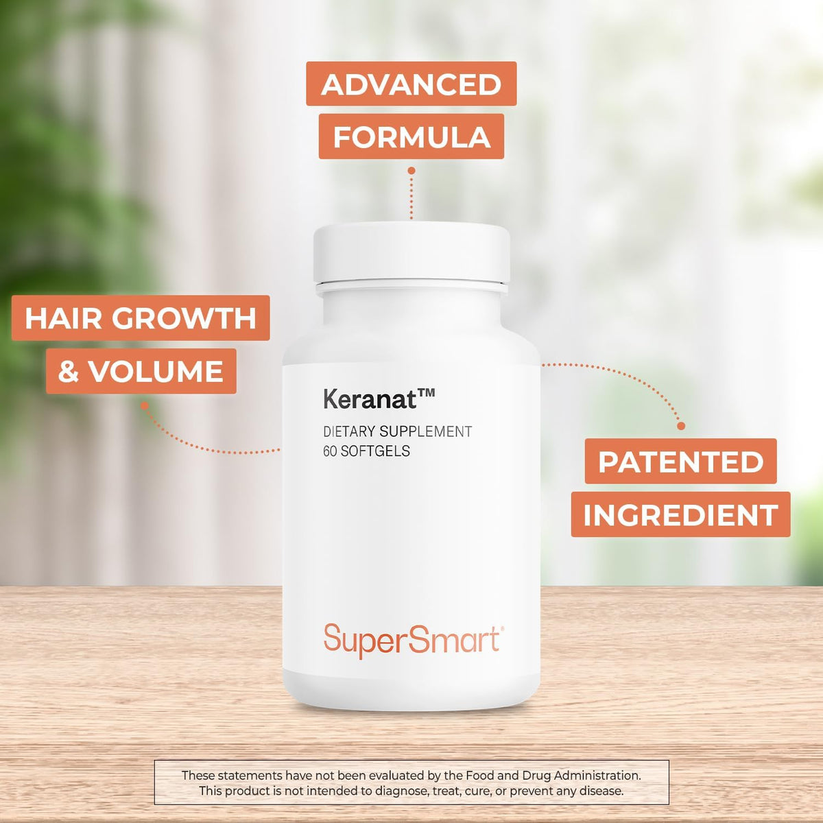 Supersmart Keranat Advanced Formula with Biotin - Hair Supplement for Volume & Growth - 60 Softgels - görsel 3