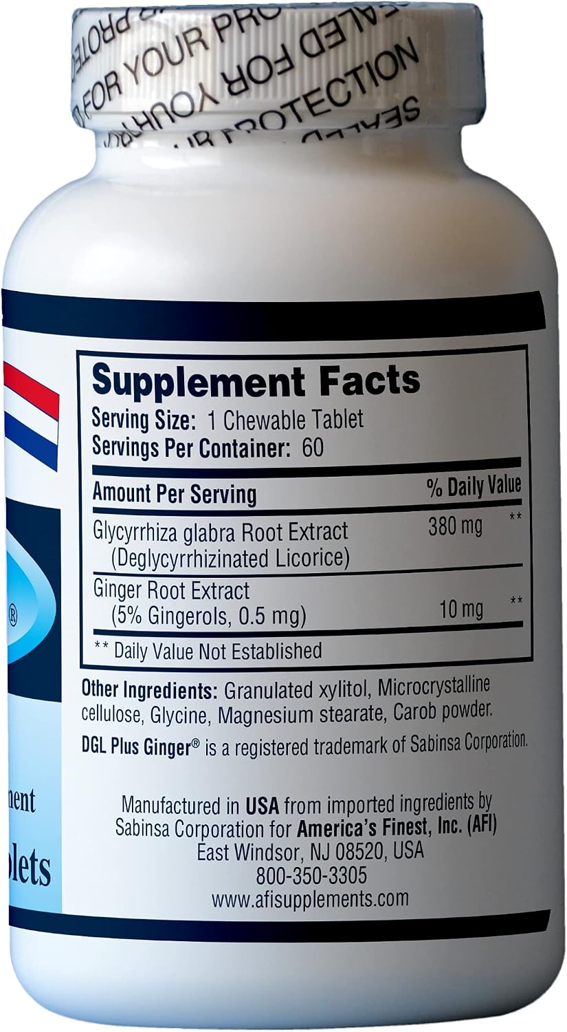 AFI DGL Plus Ginger Chewable Tablets - 60 Tablets - görsel 3