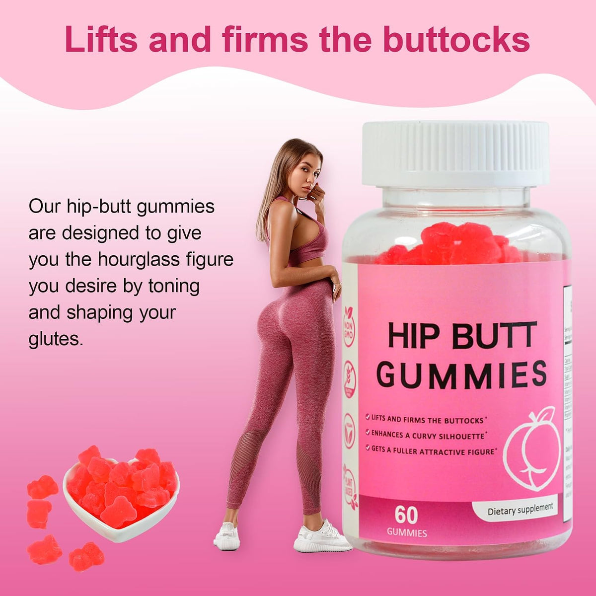 Laicuherb BBL Gummies for Women Curves, Peach Flavour - 60 Count - görsel 4