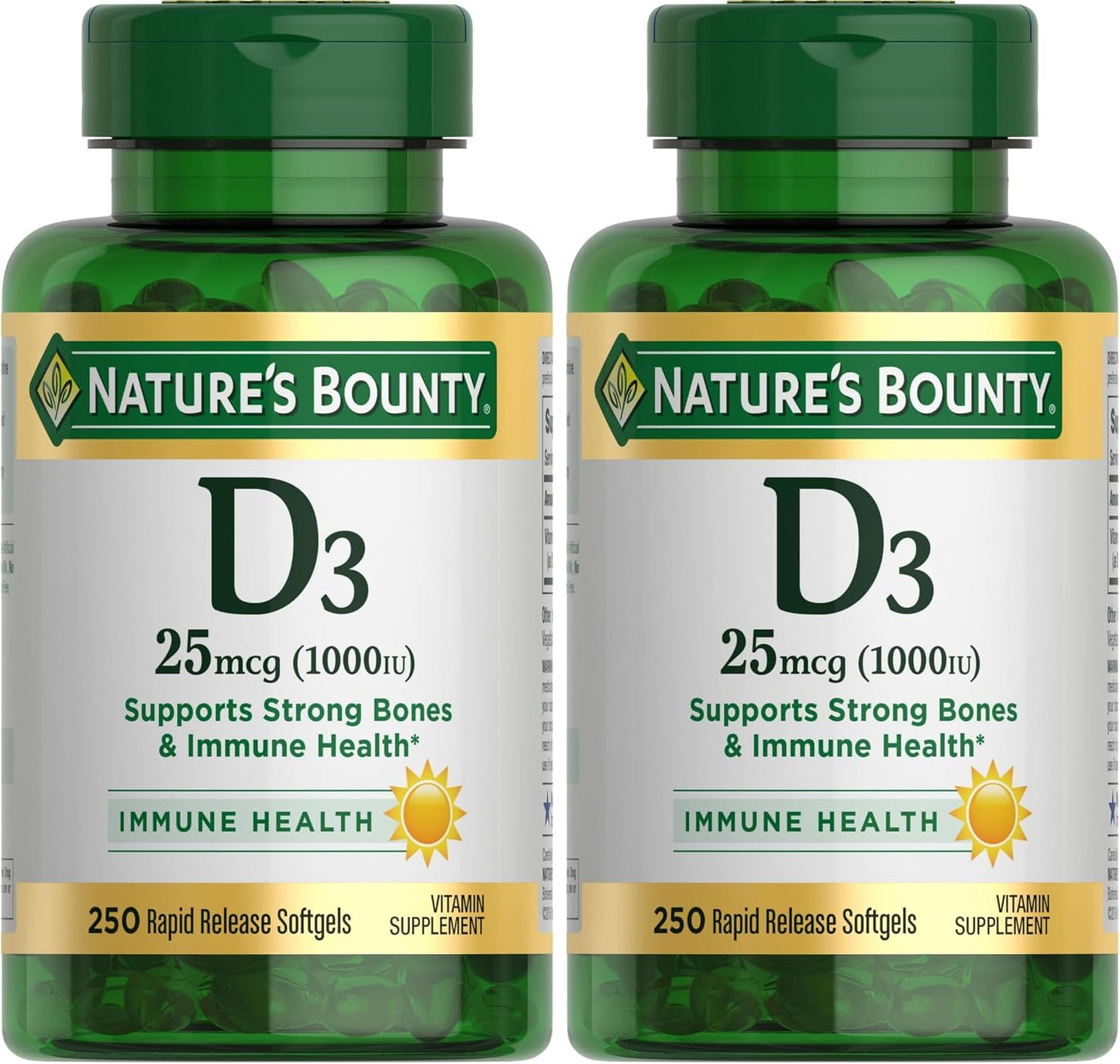 Nature's Bounty Vitamin D3 1000 IU Softgels, 120 Count - görsel 8