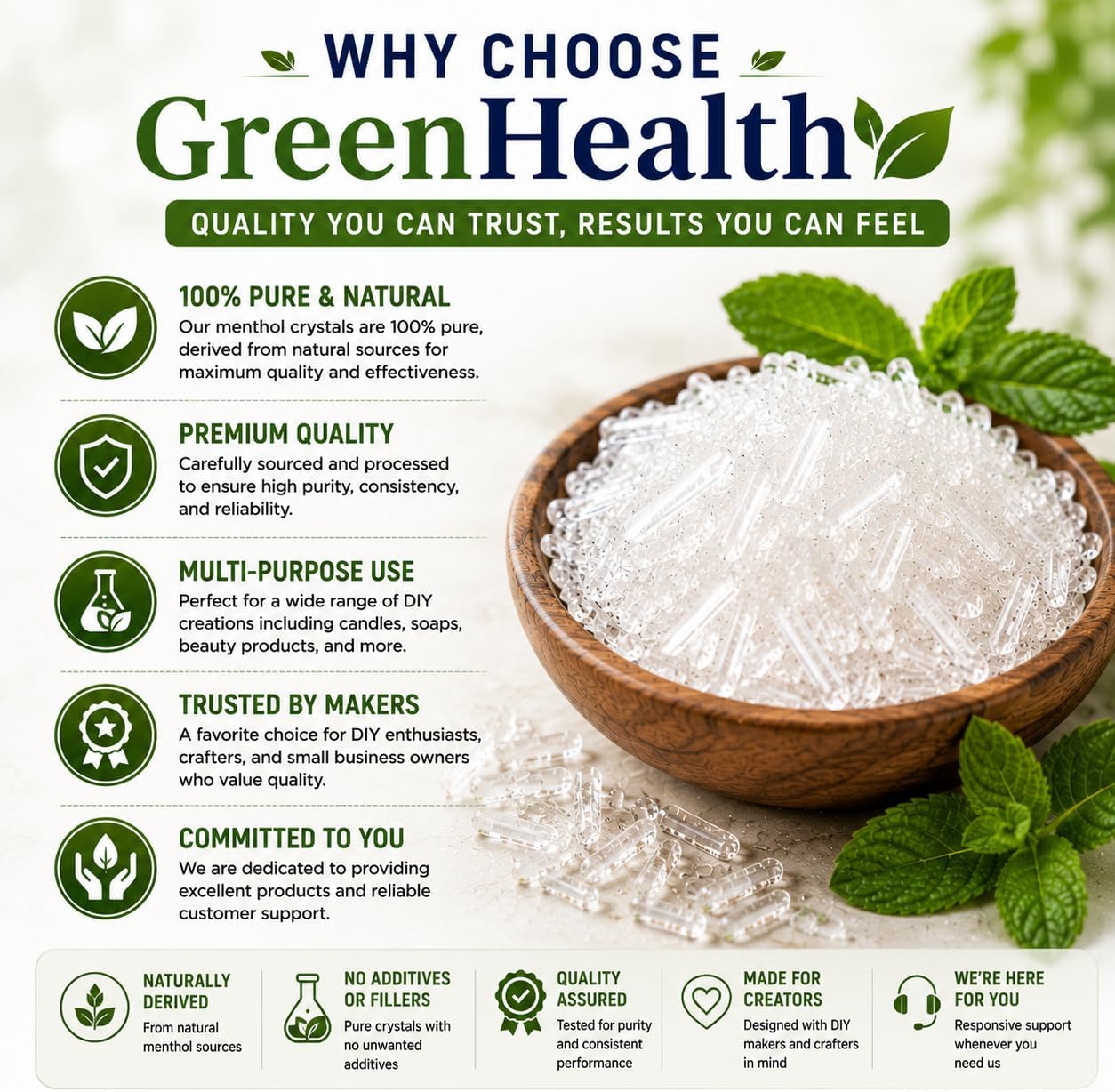 GreenHealth Premium Menthol Crystals – 453 g – 100% Pure Natural - görsel 9