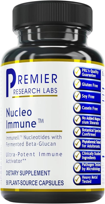 Premier Research Labs Nucleo Immune – Beta Glucan, Turmeric, Reishi & Prickly Pear Food Supplement – 90 Capsules