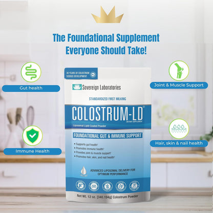 Colostrum-LD Powder | Unflavoured | Liposomal Delivery, Maximum Absorption | 12 oz/68 Servings