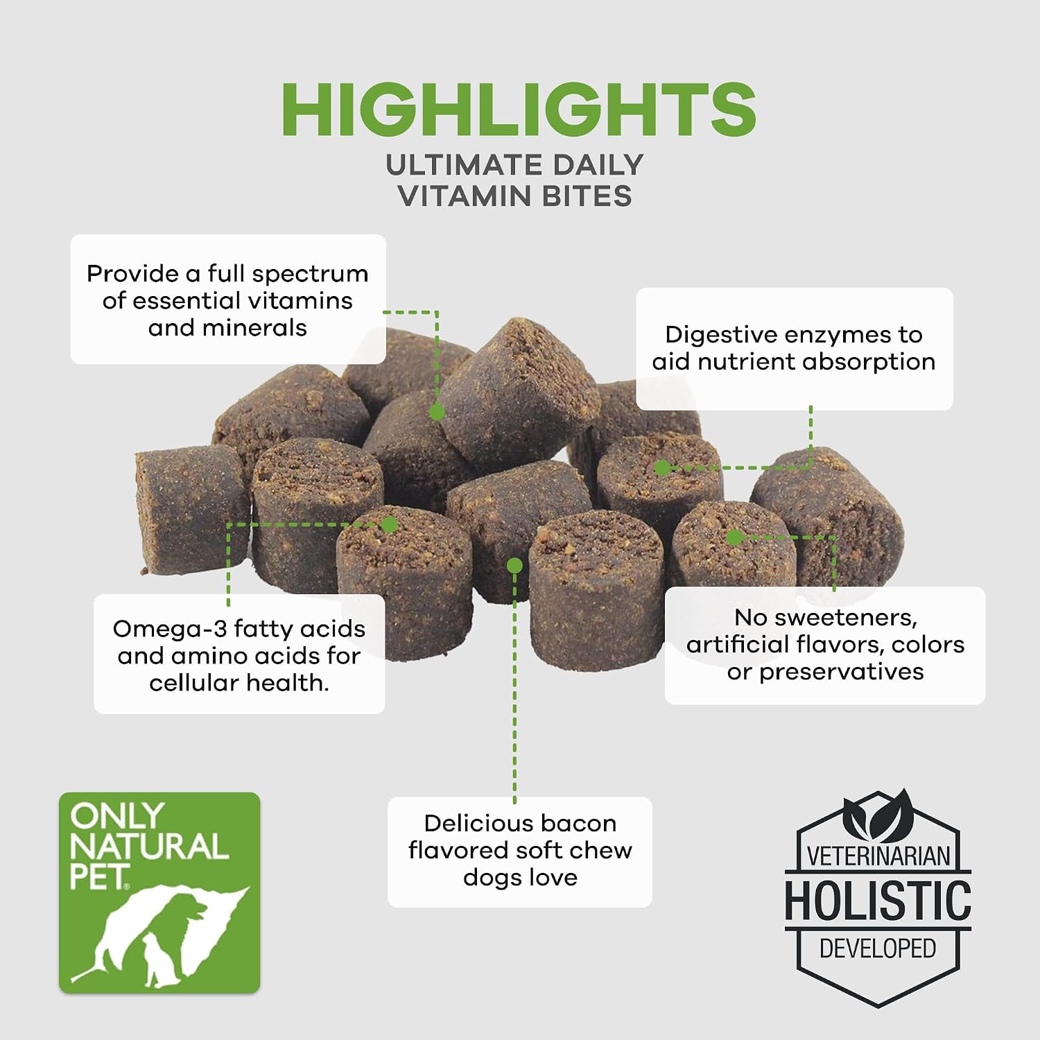 Only Natural Pet Ultimate Daily Vitamins - Complete Multivitamin Supplement for Dogs, 60 Soft Chews - görsel 5
