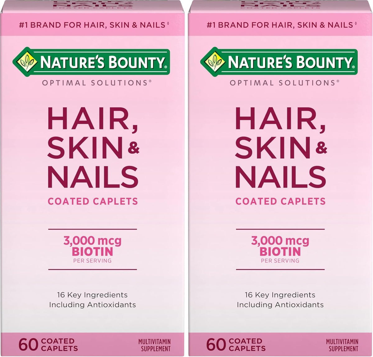 Nature's Bounty Optimal Solutions Hair, Skin & Nails Formula, 3000 mcg Biotin, 60 Coated Caplets - görsel 8