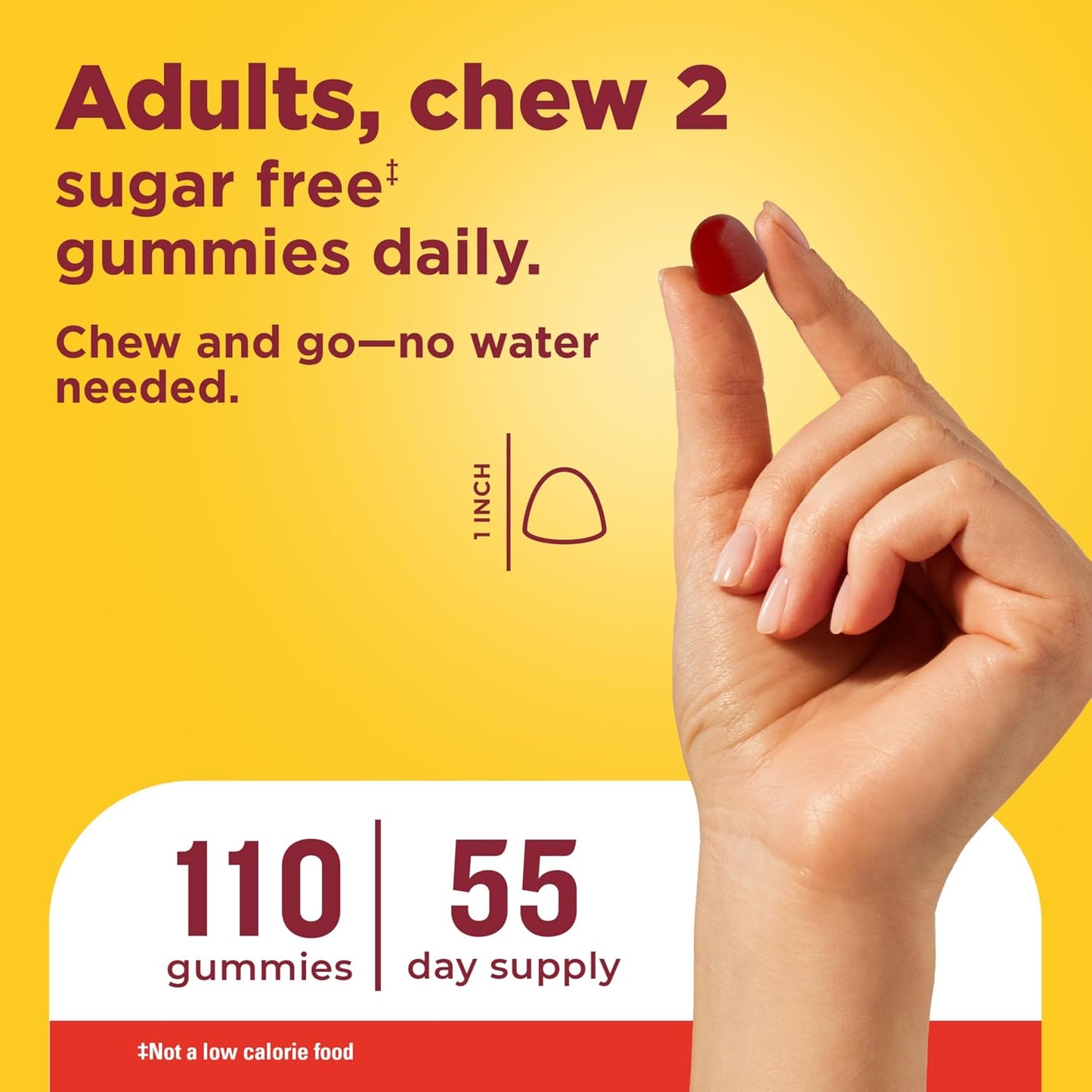 Nature Made Zero Sugar Vitamin D3 Gummies 2000 IU (50 mcg) - 110 Count, 55-Day Supply - görsel 6