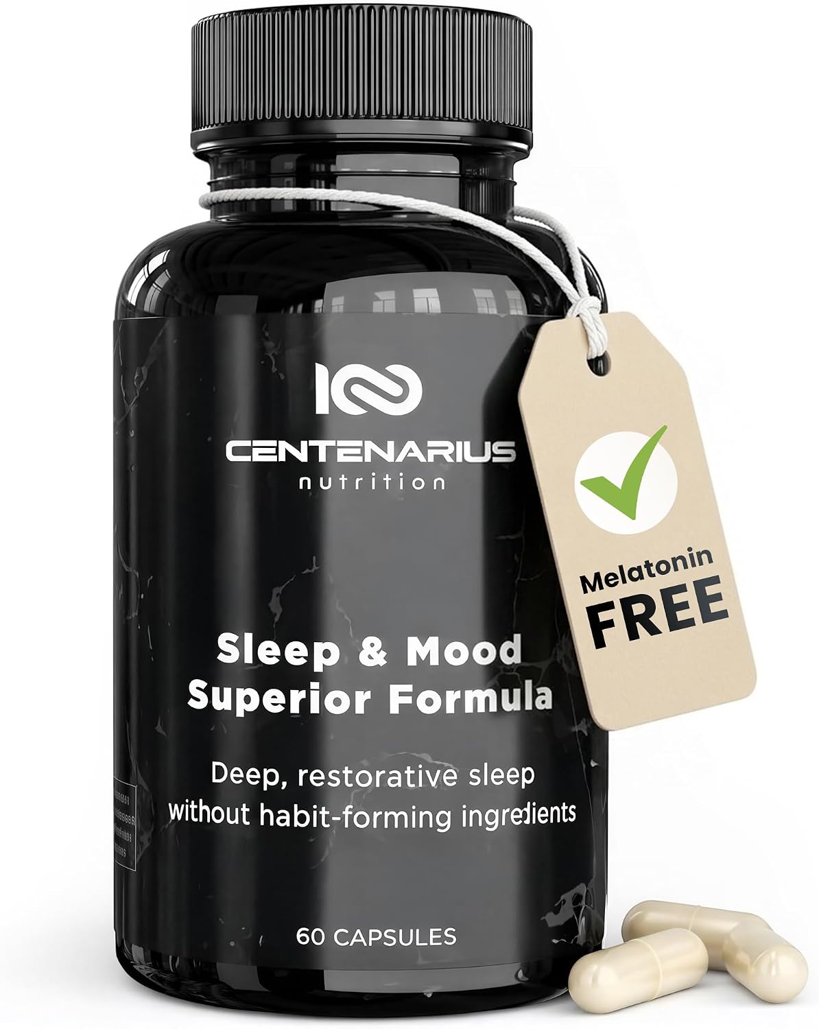 Sleep and Mood Formula with L-Theanine, 5-HTP, PharmaGABA + More for Sleep and Enhanced Mood & Stress Levels (60 Count) - görsel 1