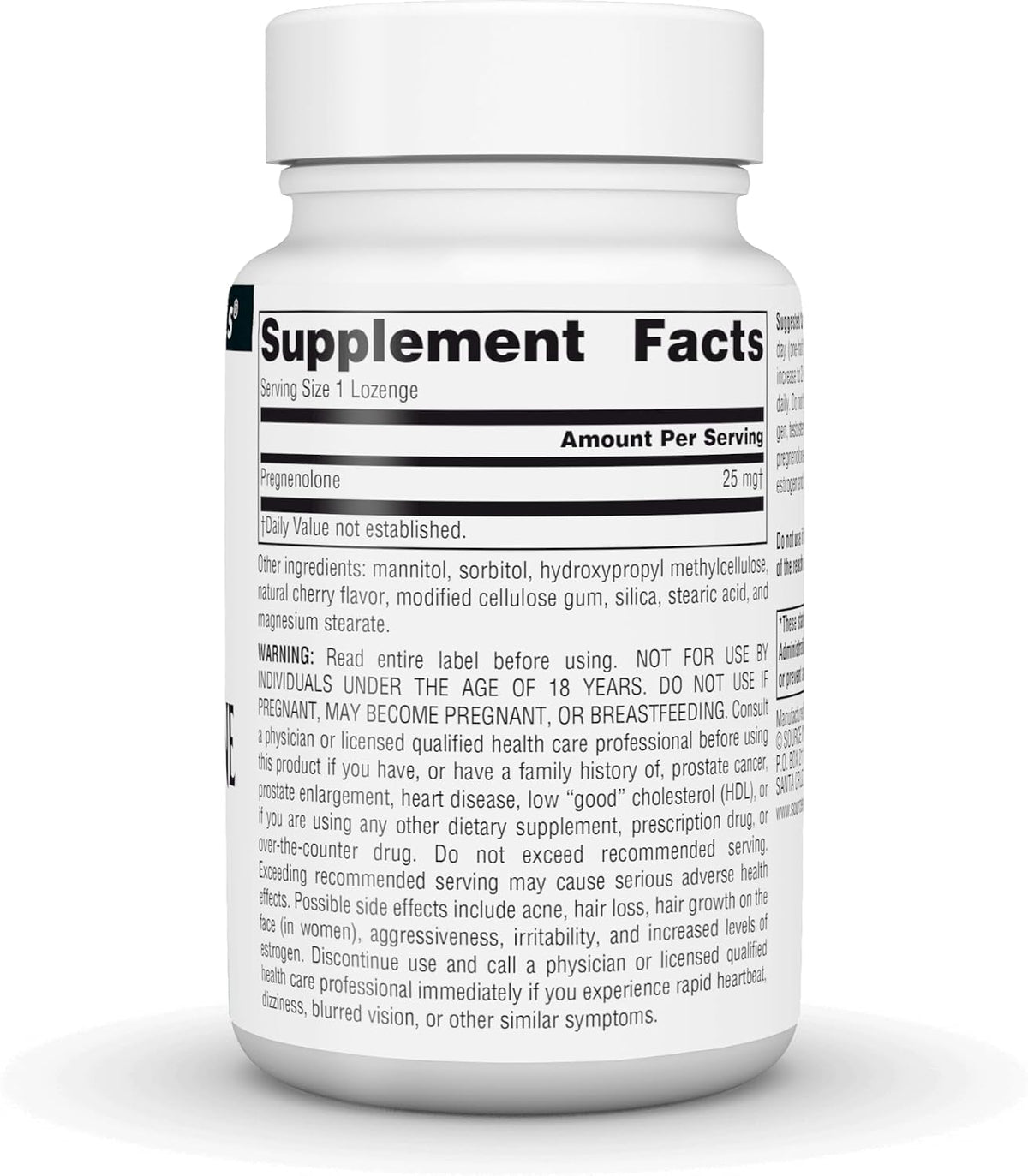 Source Naturals Pregnenolone 25mg - 120 Cherry Lozenges - görsel 3