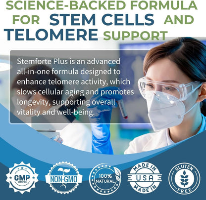 NuVi Global Stemforte Plus – Stem Cell and Telomere Supplement – 90 Capsules