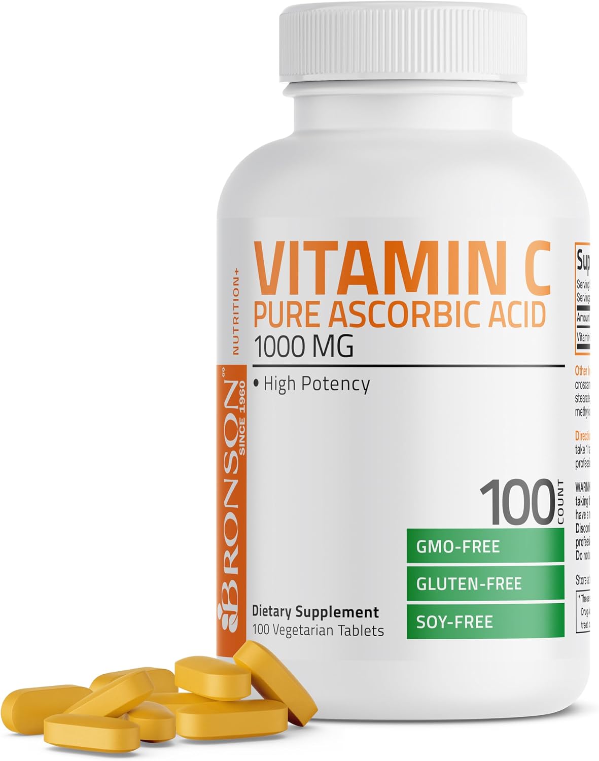 Bronson Vitamin C 1000mg Premium Non-GMO Ascorbic Acid Tablets - görsel 1