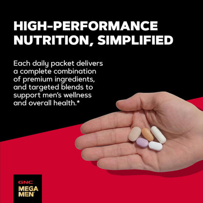 GNC Men's 30+ Vitapak Programme – 5-in-1 Daily Multivitamin with Minerals, Bone Support & Relaxation