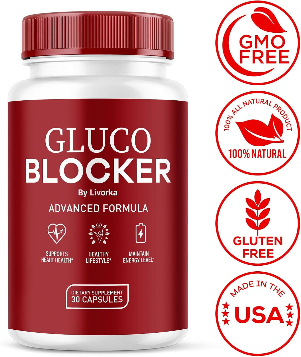 GlucoBlocker Capsules - GlucoBlocker Food Supplement - GlucoBlocker All Natural Vitamins - GlucoBlocker Premium Formula - 60 Capsules - görsel 5