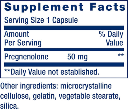 Life Extension Pregnenolone - Neurohormone for Memory and Brain Health - 100 Capsules