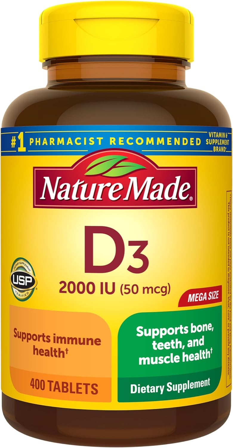Nature Made Vitamin D3 2000 IU (50 µg) Tablets - 100 Count - görsel 9