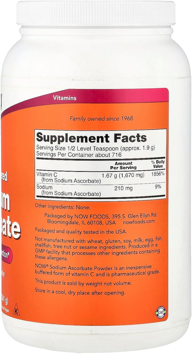 NOW Foods Sodium Ascorbate Powder - 3 lb (1.36 kg) - görsel 2
