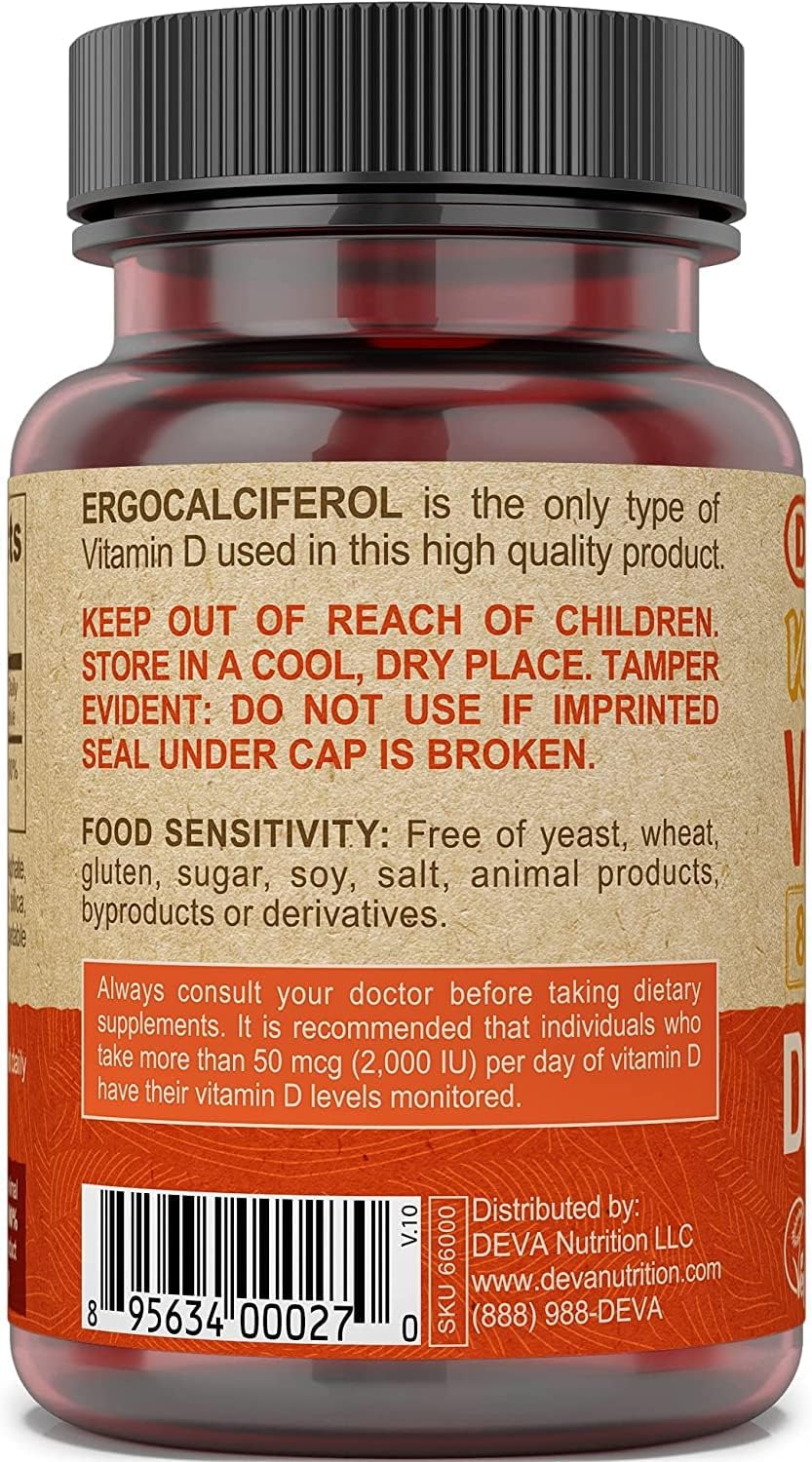 DEVA Vegan Vitamins Vitamin D 800 IU, 90 Tablets - görsel 3