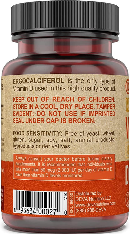 DEVA Vegan Vitamins Vitamin D 800 IU, 90 Tablets