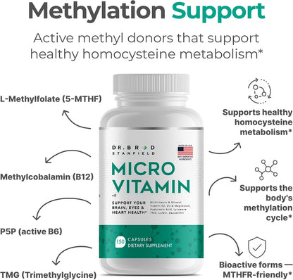 Dr Brad MicroVitamin | Methylated Multivitamin with Lutein, Zeaxanthin, D3/K2 and B-Complex